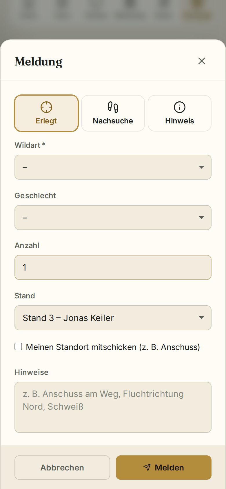 Meldung abgeben