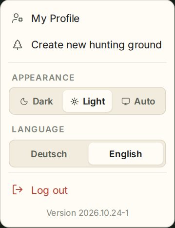 User menu