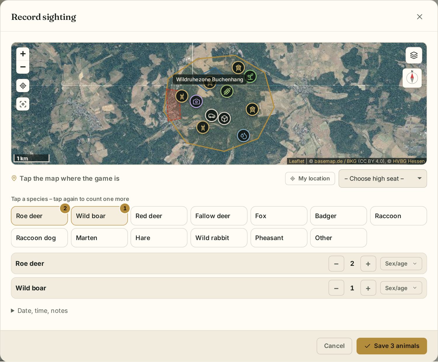 Record a sighting