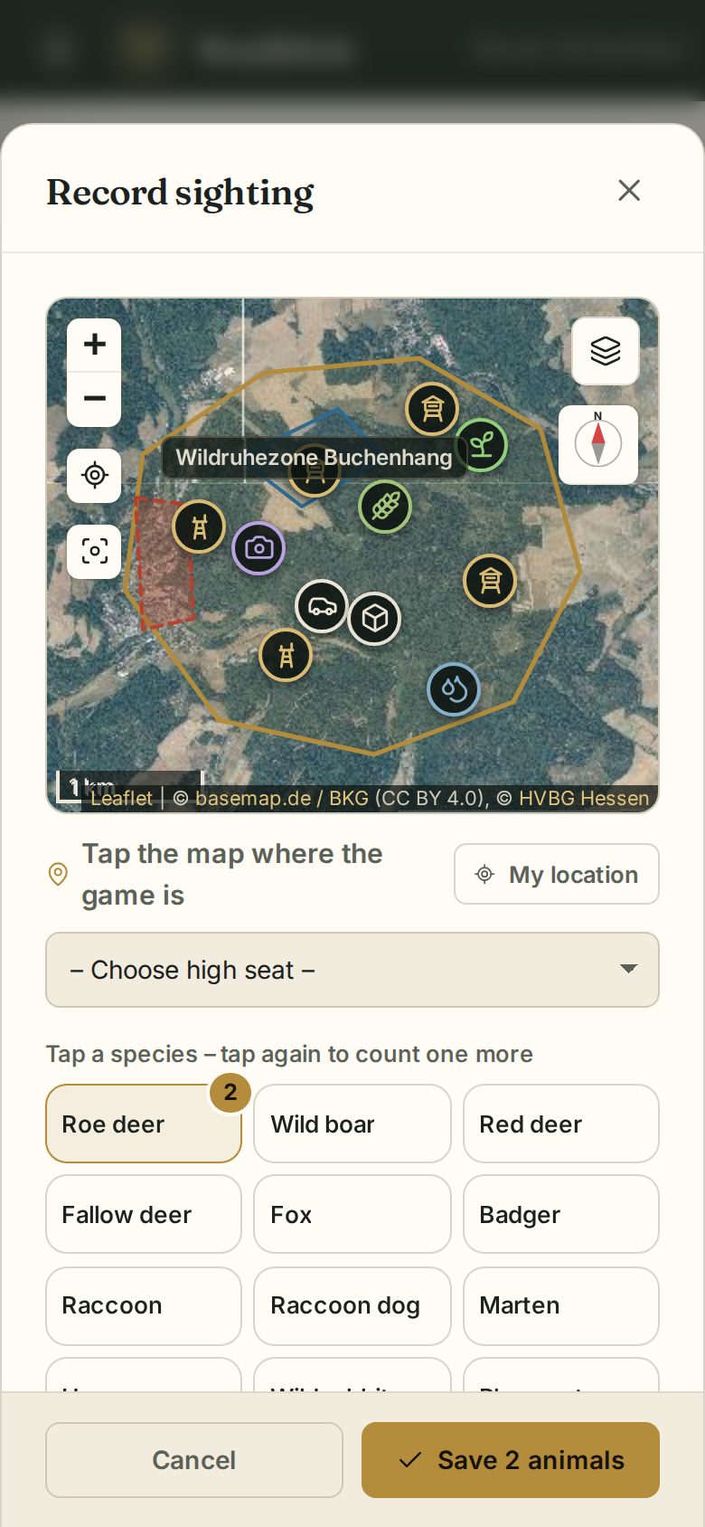 Record a sighting